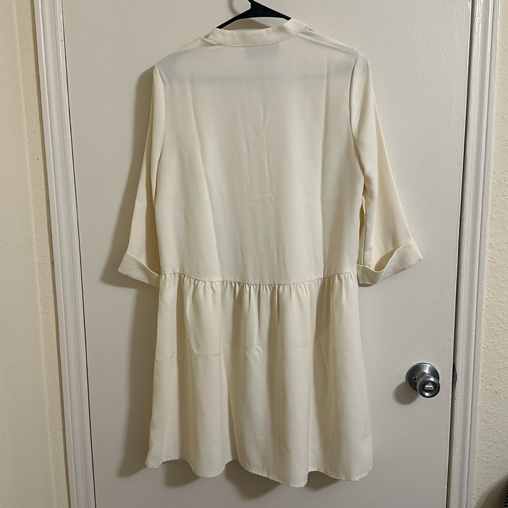 NWT TuckerNuck Women’s Ivory Silk Royal Shirt Dress - Picture 5 of 5